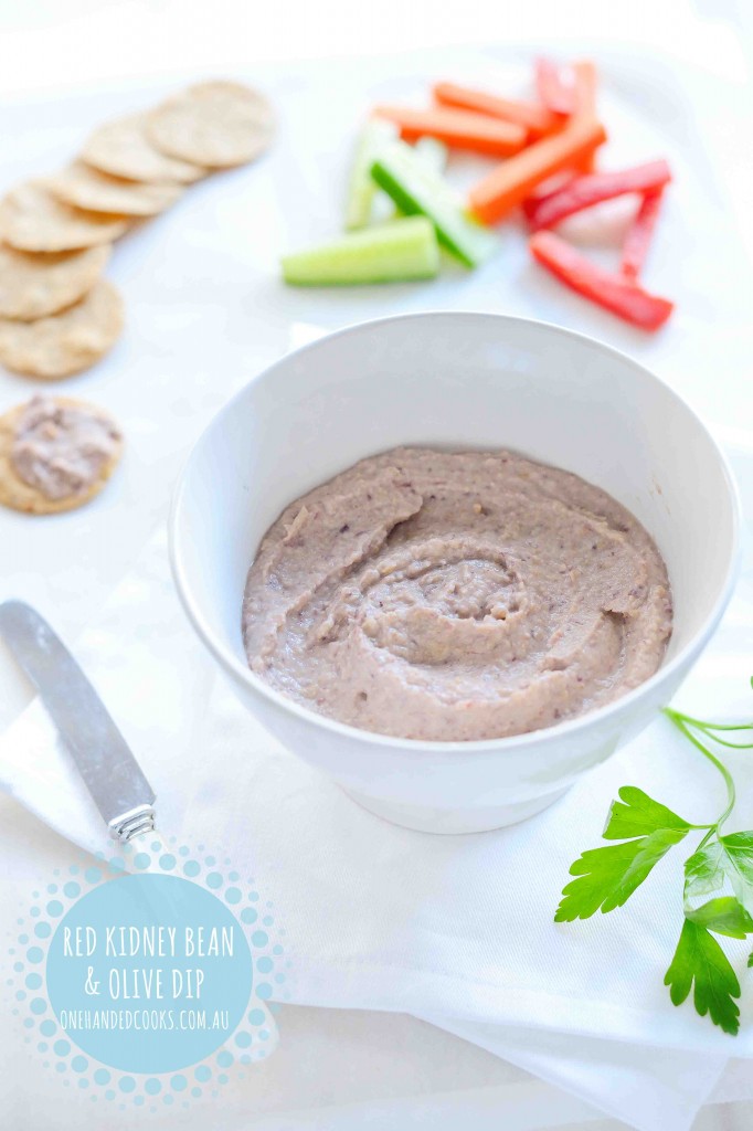 Red Kidney Bean and Olive Dip One Handed Cooks