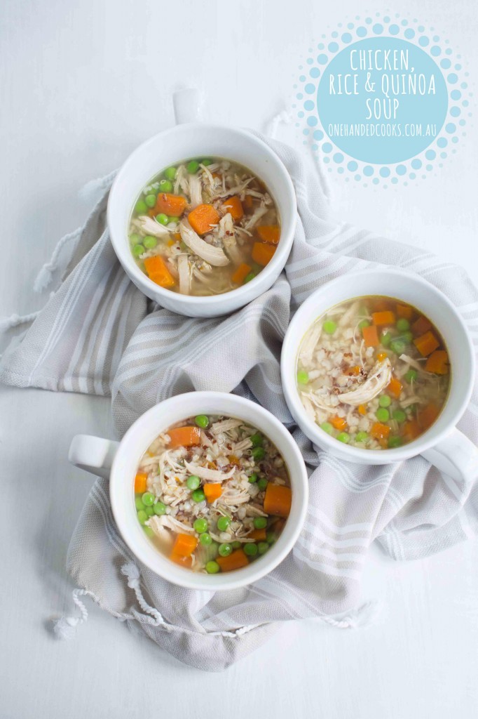 1 Meal 3 Ways Chicken, Rice & Quinoa Soup One Handed Cooks