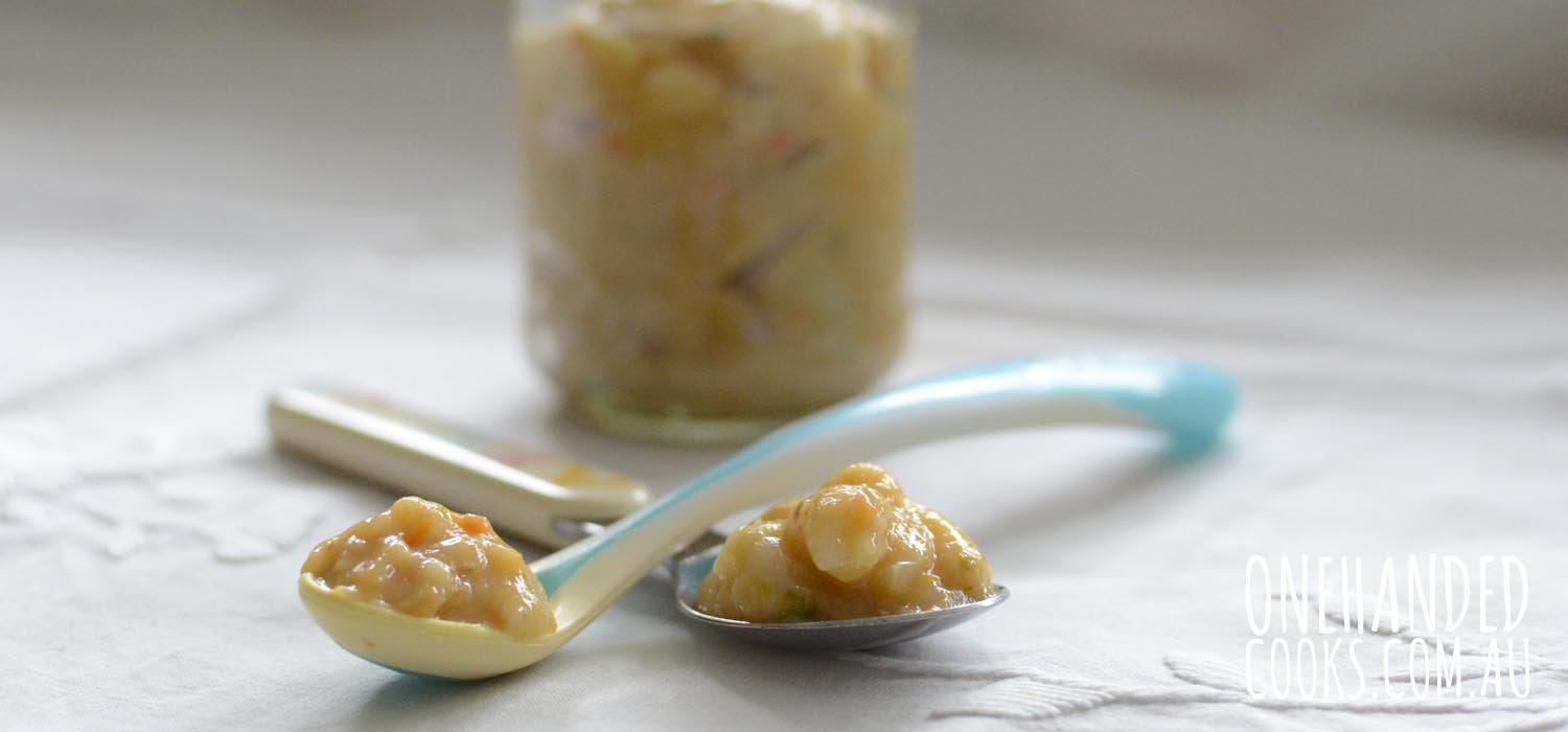 Chicken and Pear/Apricot Puree - One Handed Cooks