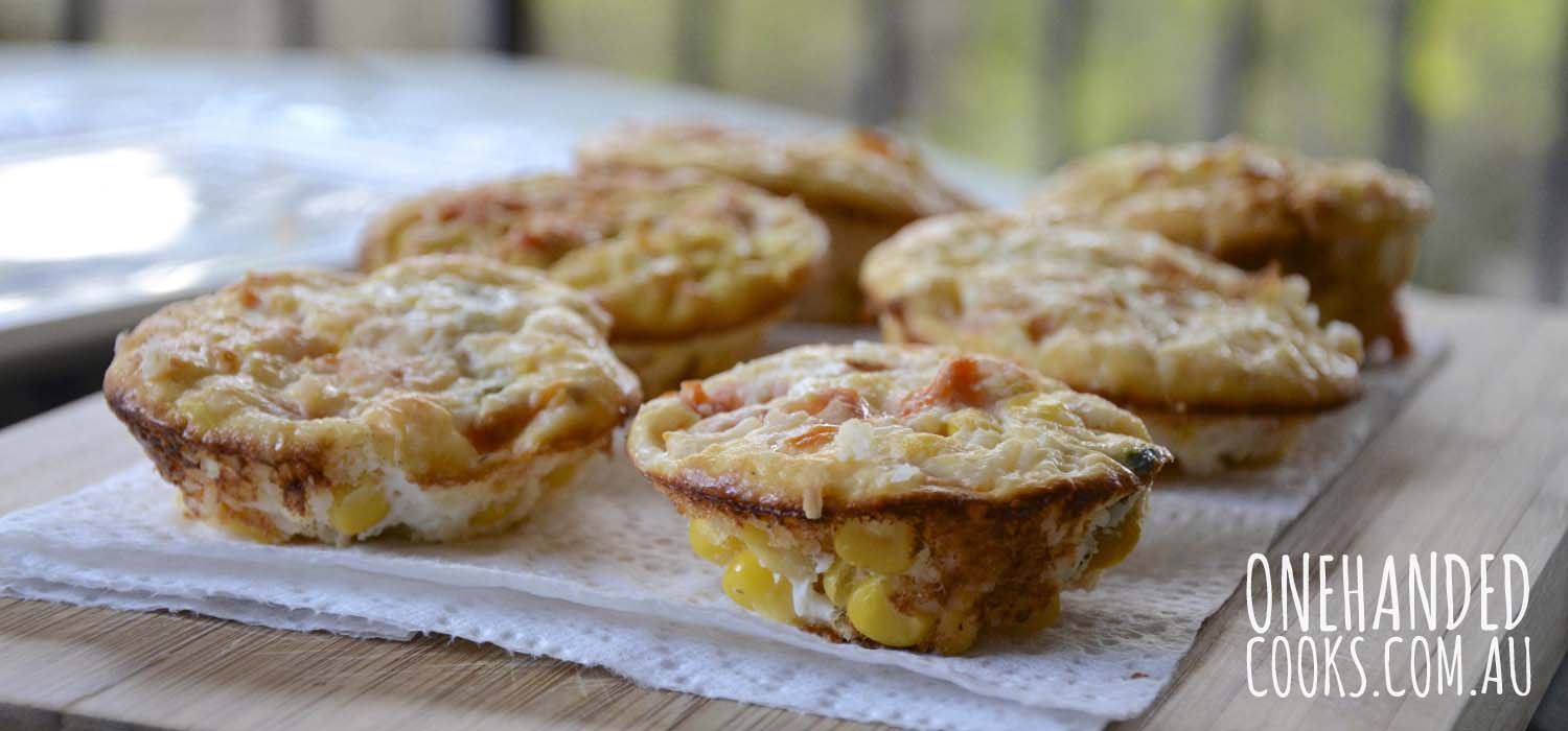 Rice and Veggie Frittata Muffins - One Handed Cooks