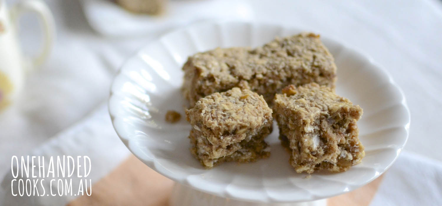 Date and Coconut Slice - One Handed Cooks
