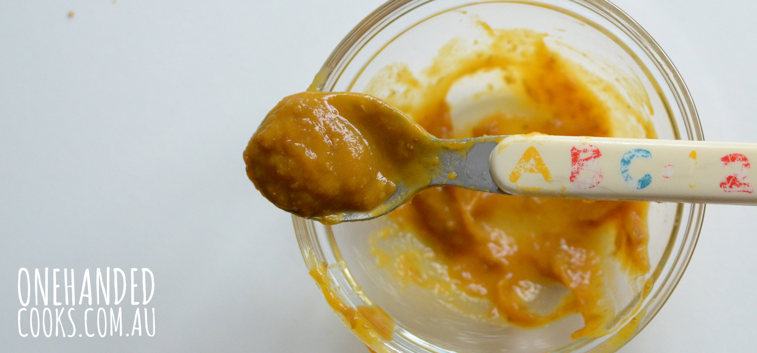 Smooth Pumpkin and Lentil Puree - One Handed Cooks