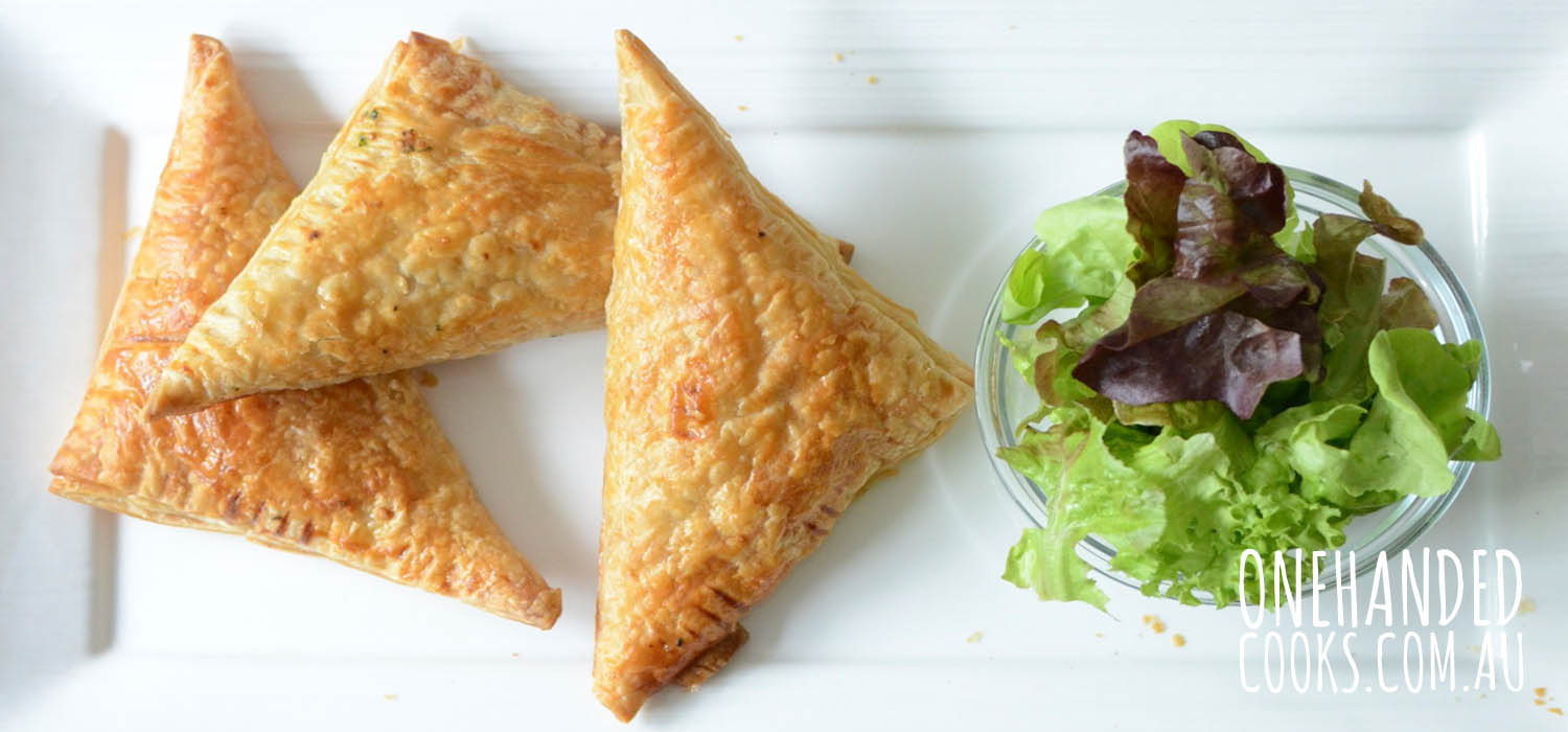 Ricotta, Spinach and Pinenut Pastries - One Handed Cooks