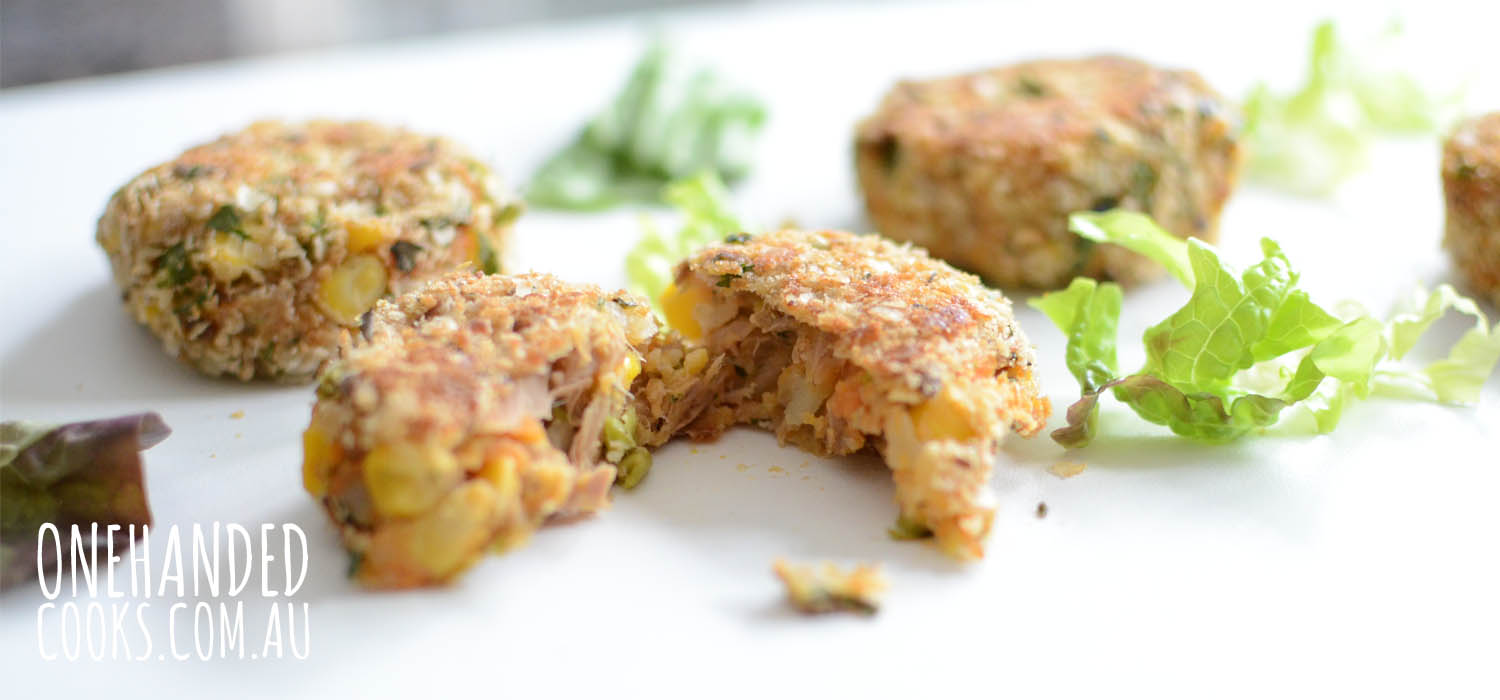 Crumbed Tuna and Vegetable Patties One Handed Cooks