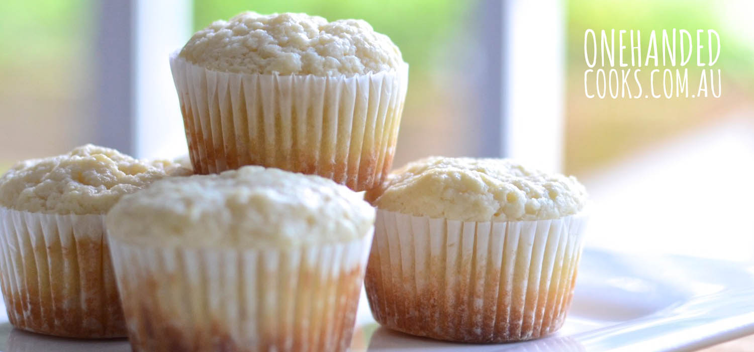 Lemon, Almond & Ricotta Mini Muffins - One Handed Cooks