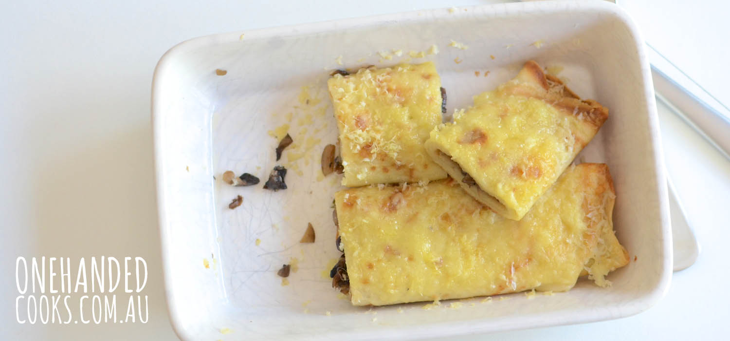 Creamy Mushroom Crepes - One Handed Cooks