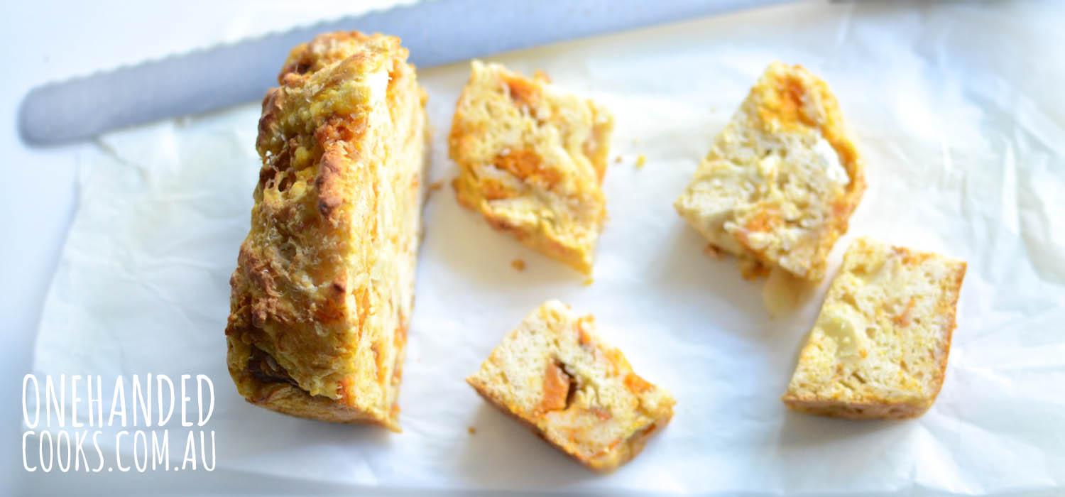 Roast Pumpkin, Feta and Parmesan Loaf - One Handed Cooks