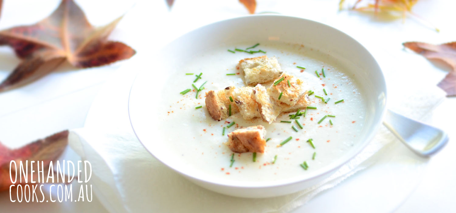Potato and Cauliflower Soup - One Handed Cooks