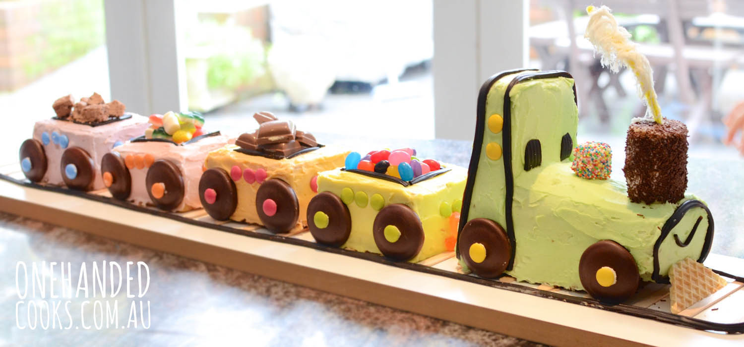 Train Cake: Using Natural Food Dye - One Handed Cooks