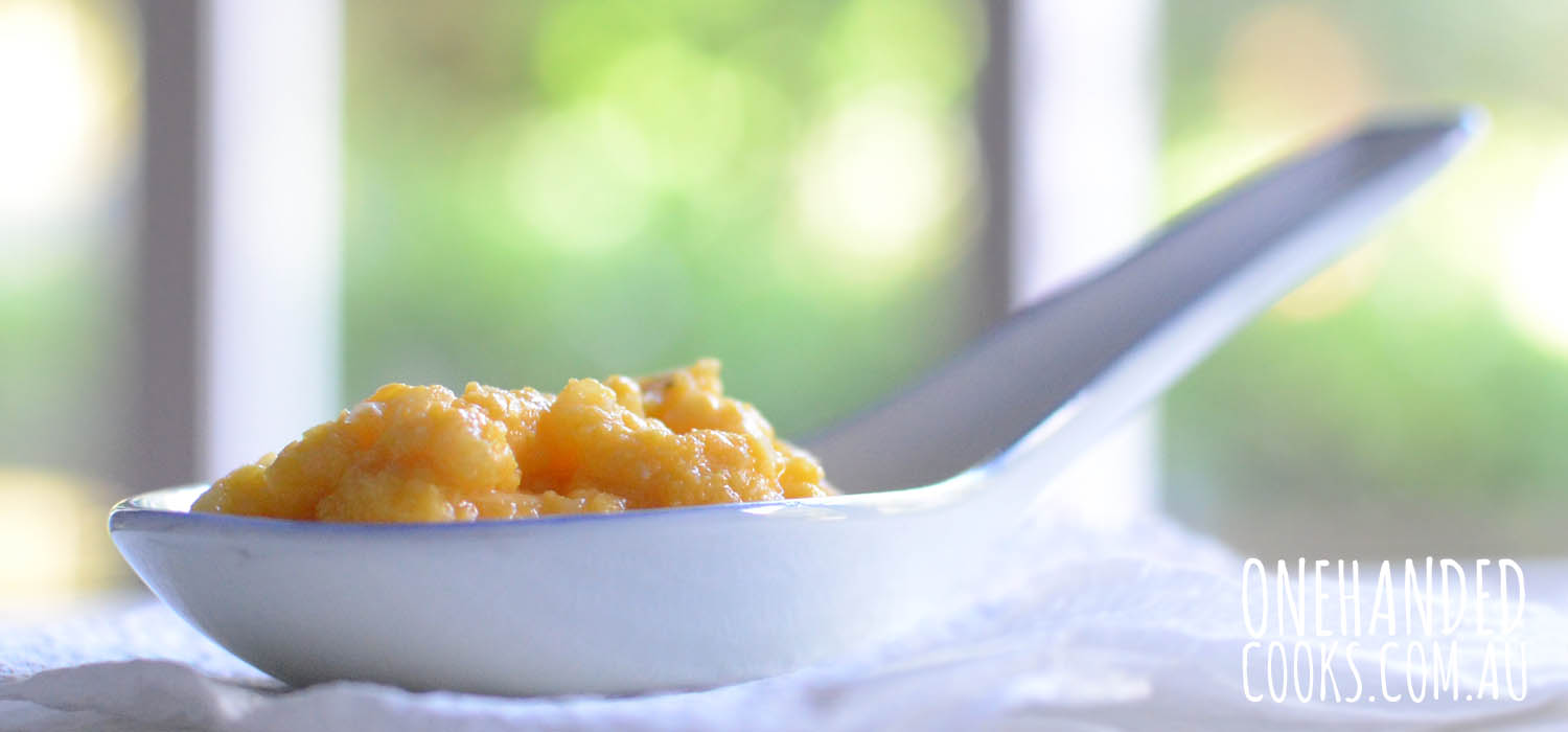 Chicken Peach and Carrot Cous Cous for Babies One Handed Cooks