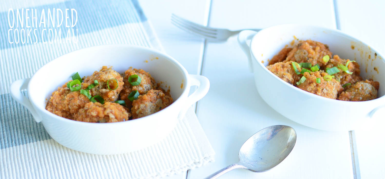 1 Meal 3 Ways: Pork, Fennel & Quinoa Meatballs (or Burgers) - One Handed Cooks
