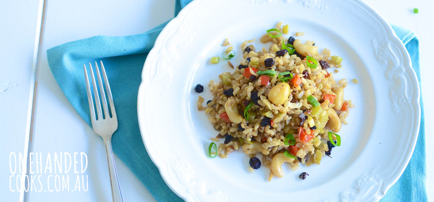 Brown Rice Salad - One Handed Cooks