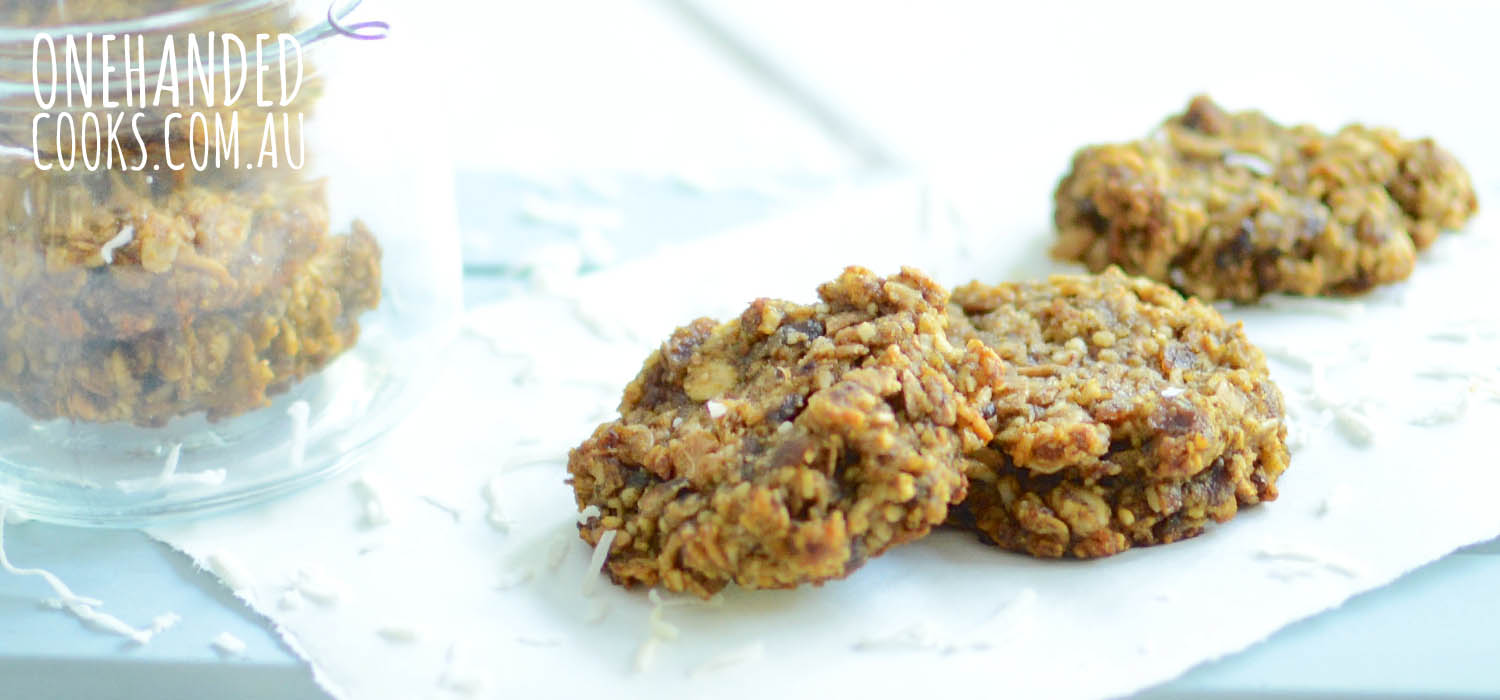 Coconut and Date Cookies - One Handed Cooks