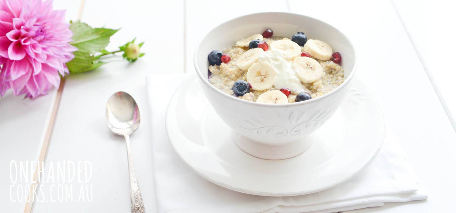 Quinoa, Chia & Blueberry Porridge - One Handed Cooks