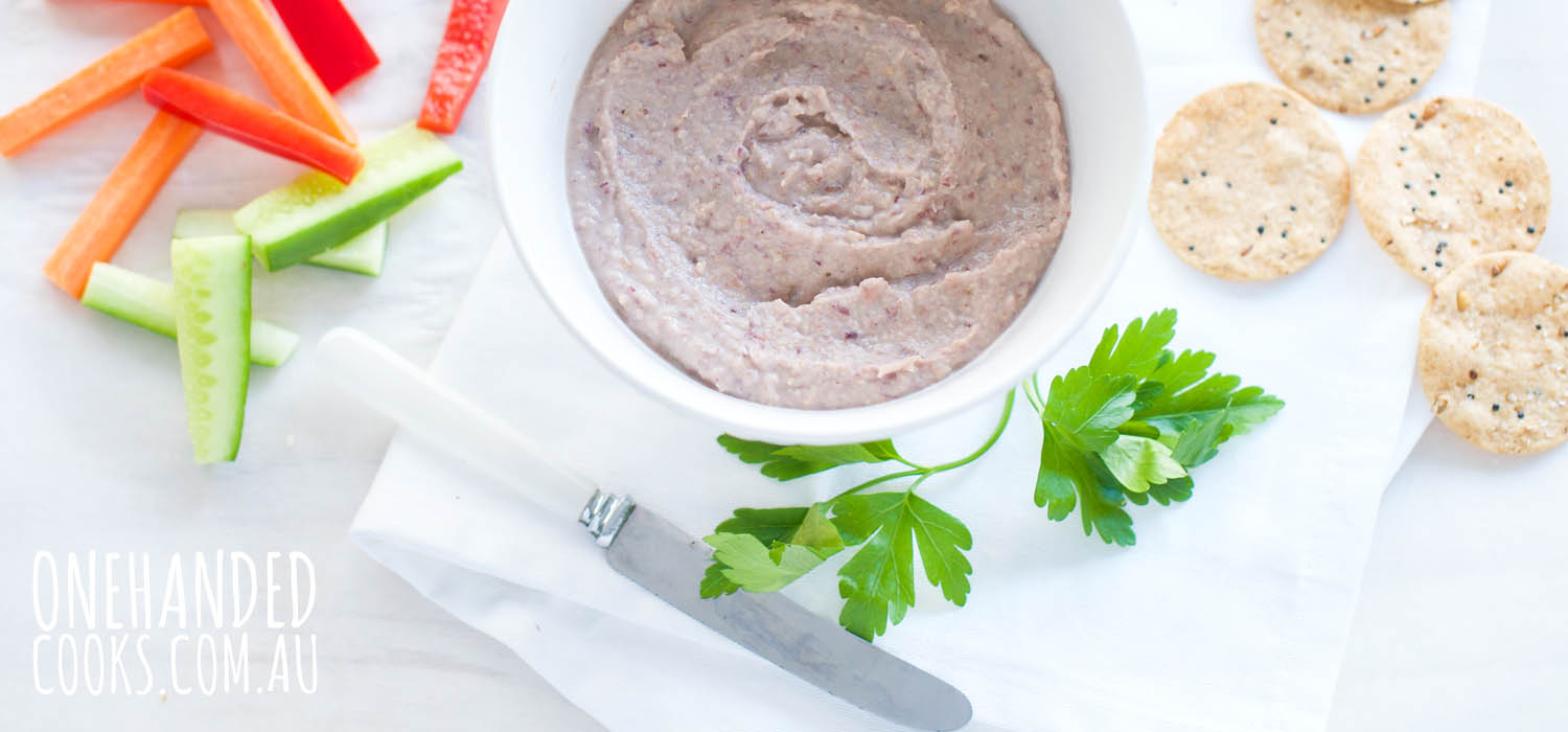 Red Kidney Bean and Olive Dip - One Handed Cooks