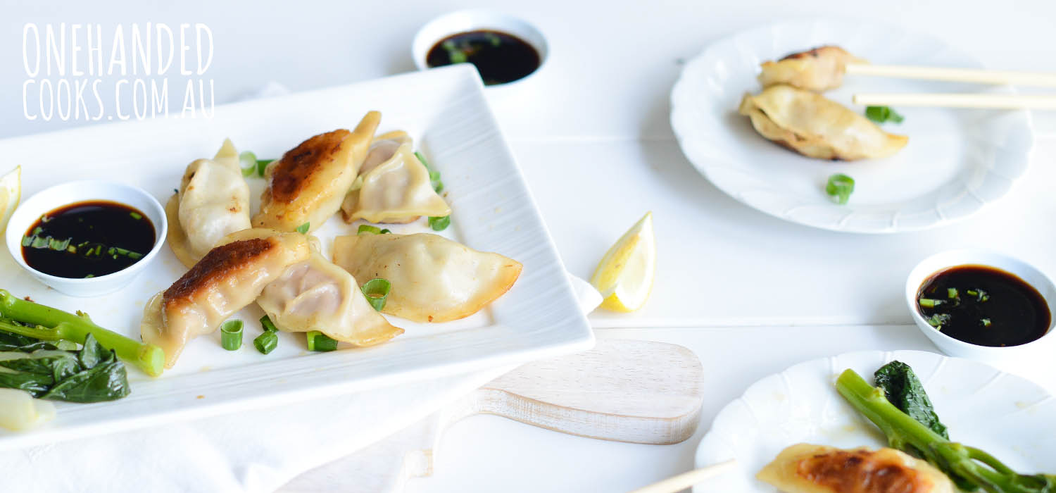 Potsticker Dumplings with Asian Greens