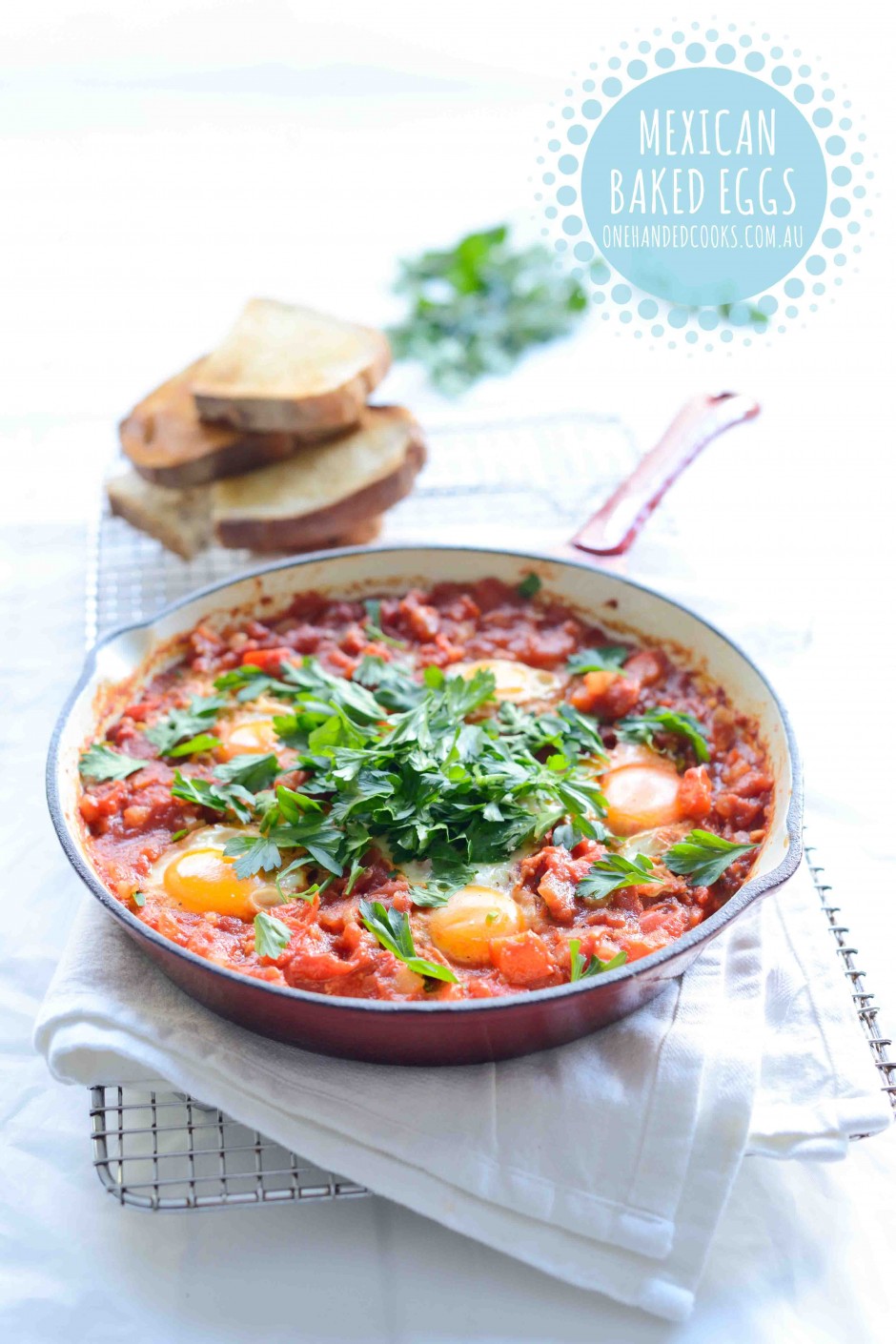 Mexican Baked Eggs - One Handed Cooks