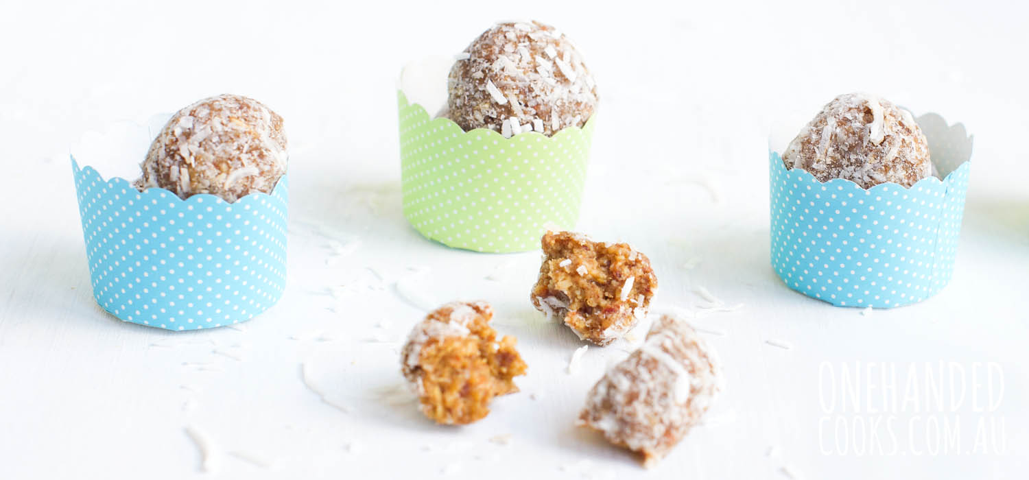 Dairy Free, Egg Free, Carrot ‘Cake’ No-bake Balls For Kids - One Handed Cooks