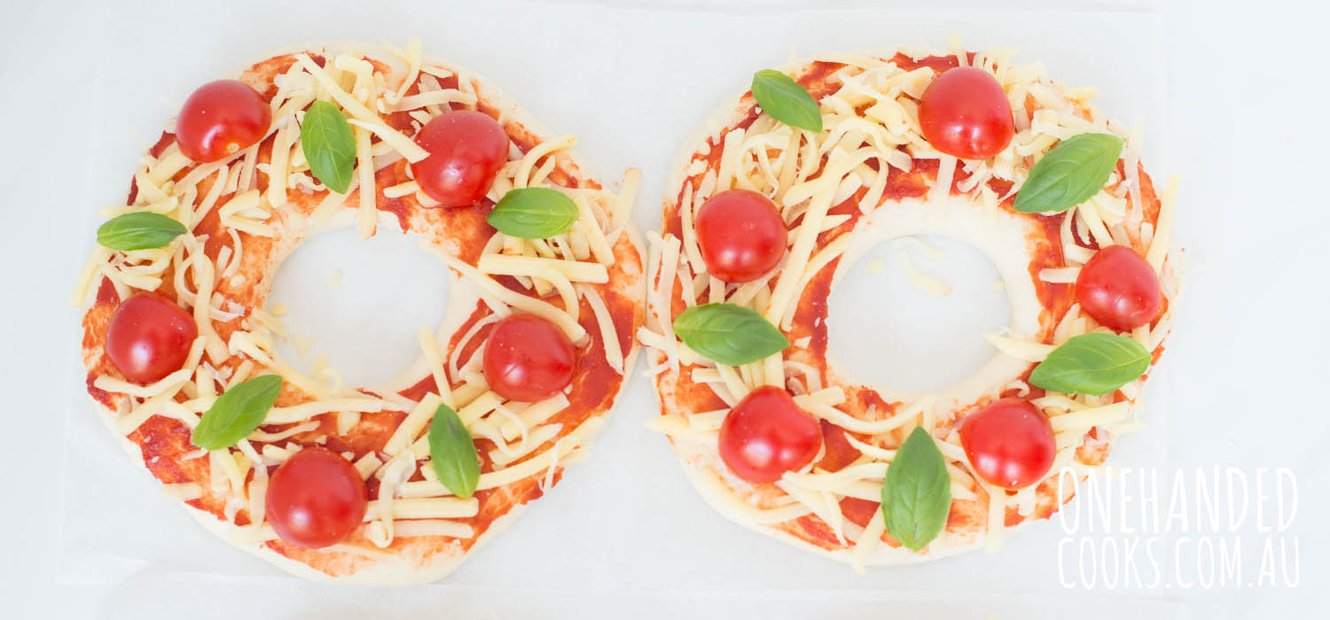 Christmas Pizza Wreath For Kids - One Handed Cooks