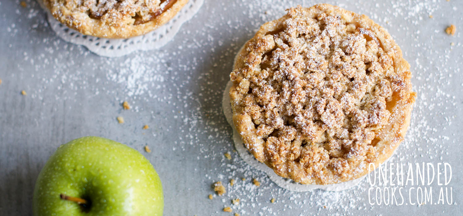 Apple Crumble Pies - One Handed Cooks