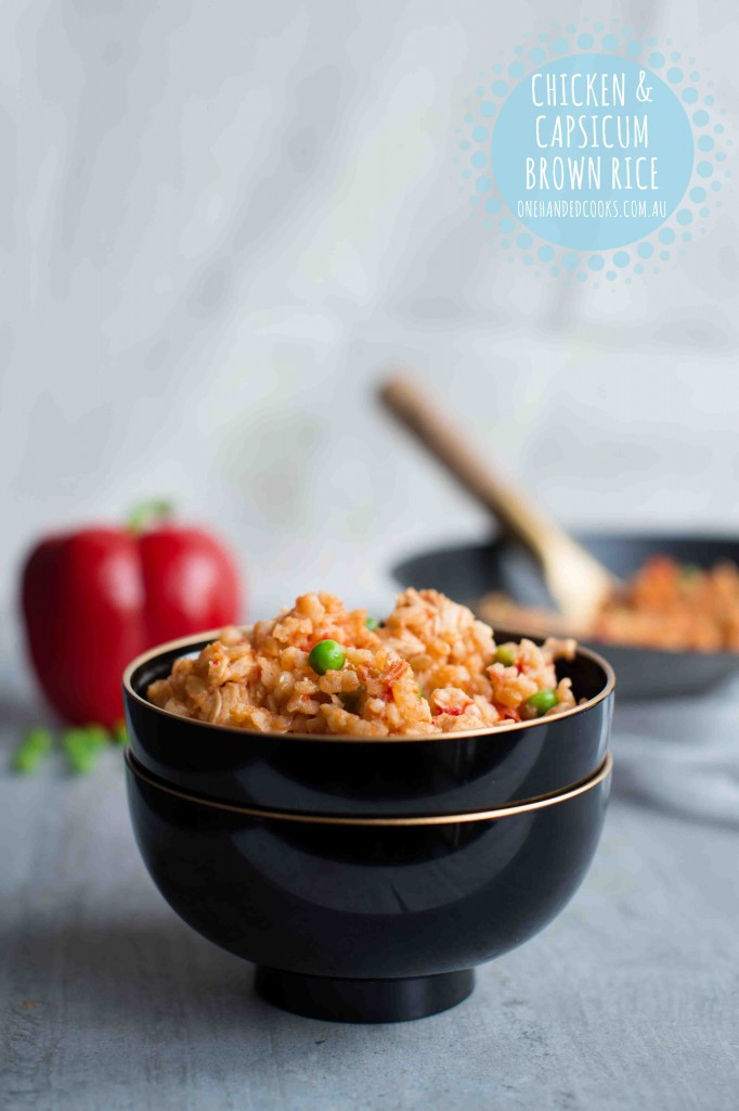 One Pot Wonder Chicken, Capsicum & Brown Rice One Handed Cooks